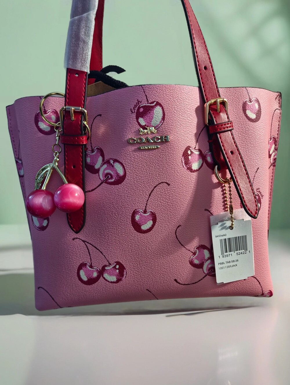 Coach Mollie Cherry Tote. Pink. All Inclusive
